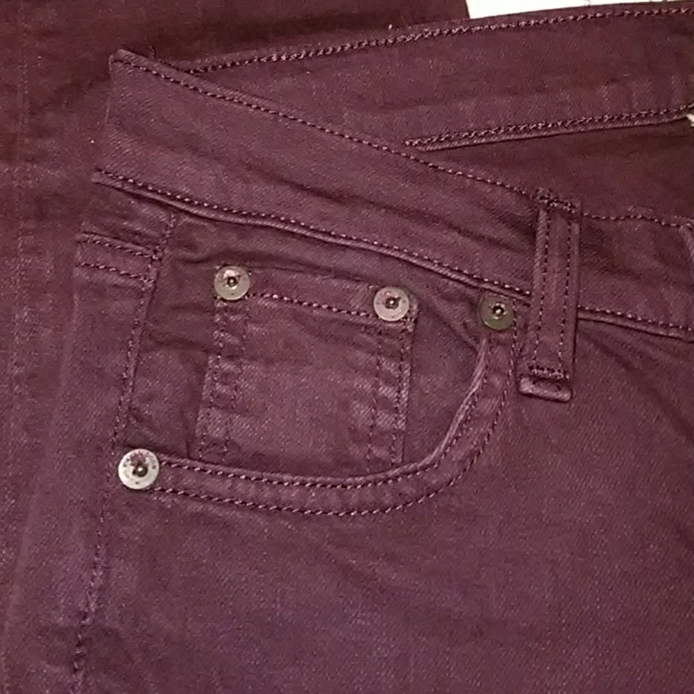 Rag & Bone the Skinny jeans distressed wine Sz 24 - Picture 3 of 7